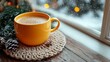 © Павел Горжий - Cozy coffee cup by the window in a snowy setting