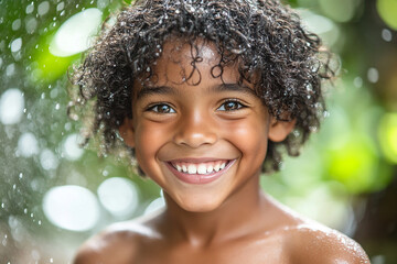 Wall Mural - Black teenager boy on a outdoors background