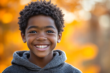 Wall Mural - Black teenager boy on a outdoors background