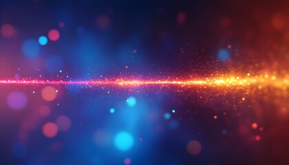 Poster - Vibrant Abstract Energy Line with Bokeh Effects in Vivid Colors, Perfect for Backgrounds, Digital Art, Conceptual Designs, and Creative Projects