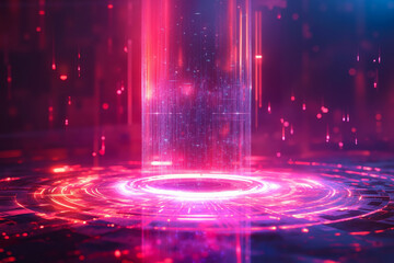 Wall Mural - A futuristic background with a circular pattern in the middle of it