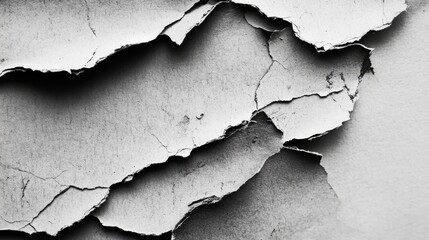 Canvas Print - Textured grey paper background with torn edges and creases for artistic and design applications in various creative projects.