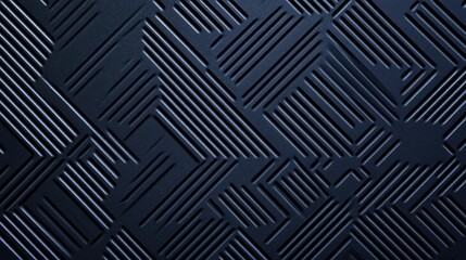 Canvas Print - geometric abstract background with dark navy blue and silver patterns featuring textured lines and a