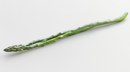 Poster - Fresh green asparagus stalk isolated on a clean white background showcasing its natural color and shape ideal for food photography.