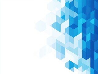 Wall Mural - abstract blue geometric pattern with transparent hexagons and triangles