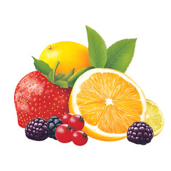 Wall Mural - a painting of a variety of fruits