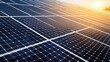 © VirtualVista - Solar panels on residential rooftop absorbing sunlight with a sunset backdrop showcasing renewable energy technology and sustainable living.