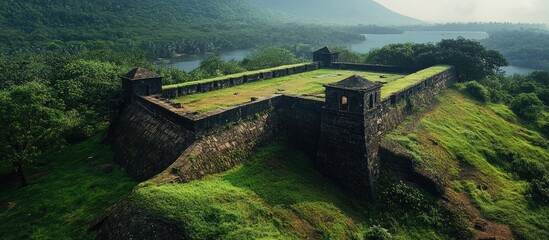 Palakkad Fort showcasing the blend of historical architecture and serene natural landscapes in a vibrant green setting.