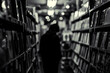 © Tetiana - Generative AI image of hipster person in vintage music shop with retro vinyl records and tapes collection