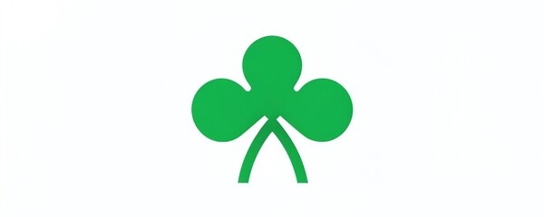 Simple green shamrock symbol representing luck and Irish heritage in a clean design suitable for various uses