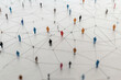 © Kavidu - Large Group of Connected People Shapes Representing Unity, Collaboration, and Digital Networking with Abstract Simplicity