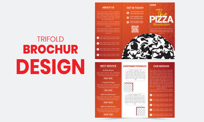 modern trifold pizza brochure design