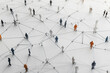 © Kavidu - Large Group of Connected People Shapes Representing Unity, Collaboration, and Digital Networking with Abstract Simplicity