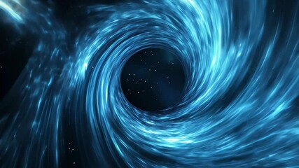 Wall Mural - wormhole tunnel reveals a glowing blue nebula web in deep space, 3d wormhole tunnel blue glowing neb