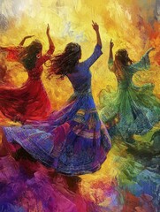 Canvas Print - Women Dancing Group