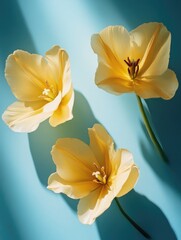 Sticker - Yellow Flowers on Blue Surface