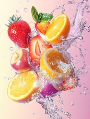 Wall Mural - Fresh Fruit Falling