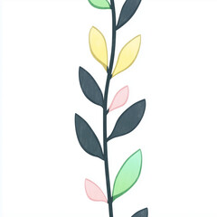 Wall Mural - Cute minimalistic plant illustration on white background, vector style