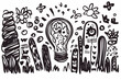 © Nadiyah - Doodle lightbulb idea nature background graphic design illustration.