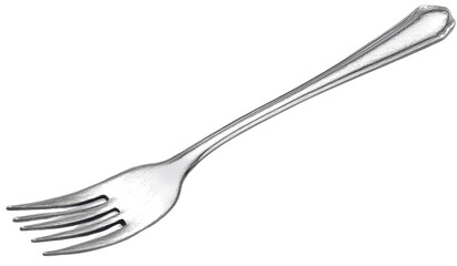 silver fork cutlery isolated on white background