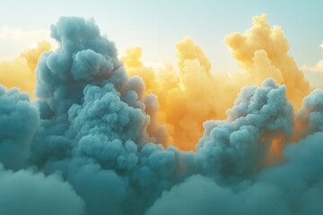 Wall Mural - plane flying through clouds