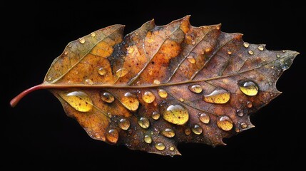 Wall Mural - Leaf with water droplets