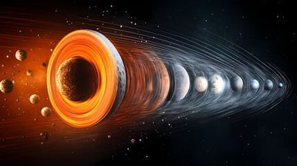 Wall Mural - asteroseismology. oscillation. illustration