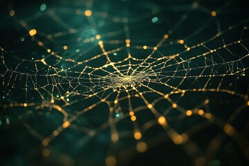 Wall Mural - Web A web of glowing lines forming a radiant pattern. Generative AI