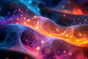 Wall Mural - Fluid Lattice A lattice of fluid motion glowing with radiant colors. Generative AI