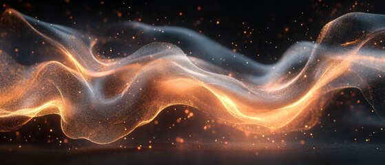 Wall Mural - Fluid Particles Particles of light suspended in fluid motion, glowing softly. Generative AI