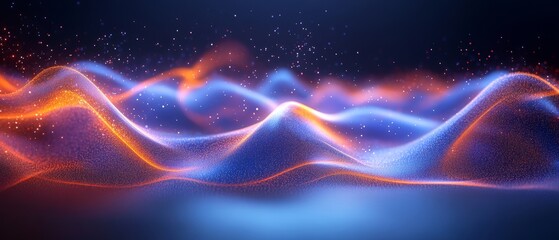 Wall Mural - Fluid Particles Particles of light suspended in fluid motion, glowing softly. Generative AI