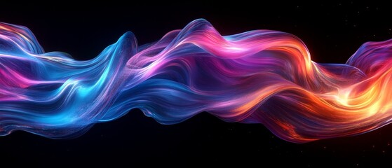 Wall Mural - Fluid Spiral A smooth, fluid spiral pattern glowing with vibrant colors. Generative AI