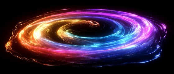 Wall Mural - Fluid Spiral A smooth, fluid spiral pattern glowing with vibrant colors. Generative AI