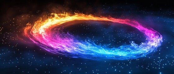 Wall Mural - Fluid Spiral A smooth, fluid spiral pattern glowing with vibrant colors. Generative AI