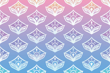 Poster - Colorful vector pattern featuring intricate floral designs on a gradient background