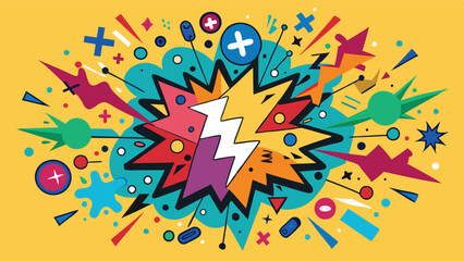 Poster - Dynamic and vibrant vector artwork showcasing an explosion of color and shapes in a playful, energetic style suitable for various creative projects