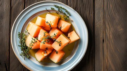 Wall Mural - Cantaloupe with honey and thyme