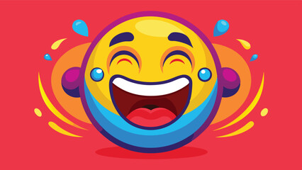 Poster - Joyful smiley face with vibrant colors expressing happiness and cheerfulness in a playful design suitable for various creative projects