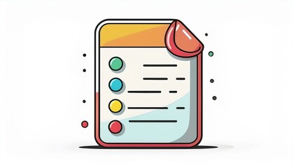 A colorful list icon isolated on a white background