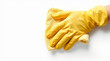 © 3D PIXEL - Hand in yellow glove cleaning with microfiber cloth. Cleaning concept.