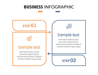 Wall Mural - vector infographic template with icons and 2 options or steps