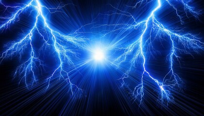 Wall Mural - blue sparkling plasma lightning