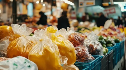 Sticker - Fresh Produce Display at a Local Food Market