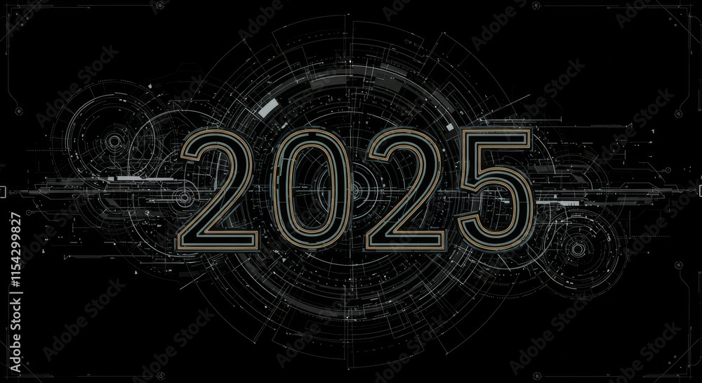 2025 decorated text, 2025 background, 2025 text design, ai generative ...