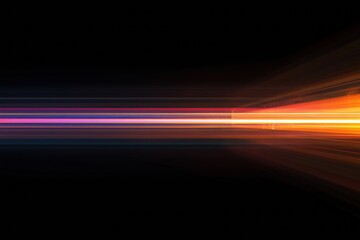 Aufkleber - Colorful abstract light streaks create dynamic motion in a dark space reminiscent of digital art visualization. Generative AI