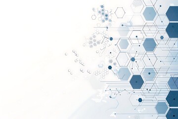 Abstract technological background with hexagons and various technological elements