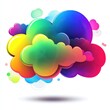 © Espresso - A vibrant, colorful cloud design featuring a mix of bright rainbow hues, creating a whimsical and dreamy atmosphere.