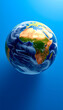 © SusDmi - Volumetric globe of the Earth on a blue background,, dinamic scene, with white tones