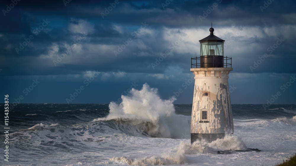 4K Lighthouse Wallpaper - Coastal Beacon Amidst Stormy Seas and ...