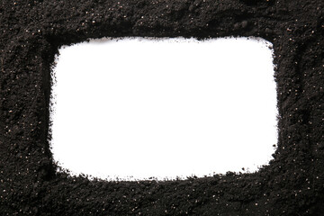 Wall Mural - Frame made of black soil on white background